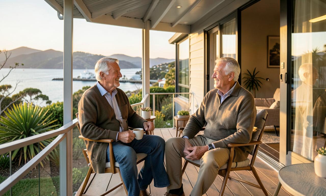 Couple enjoying their downsized coastal home in South Australia